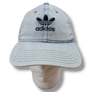 Adidas Originals Hat OSFM One Size Fits Most Blue Light Washed Denim Style Hat